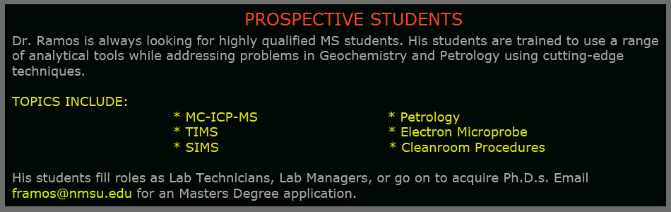 Dr. Ramos is always looking for highly qualified MS students.